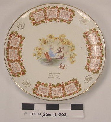 1909 P.H. Fox Calendar Plate,
