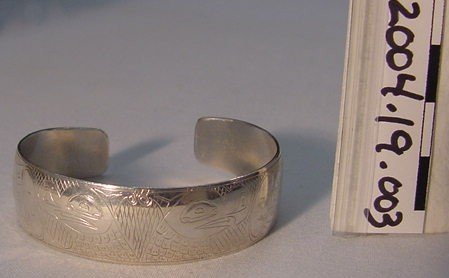 Cuff-Style Carved Silver Brace