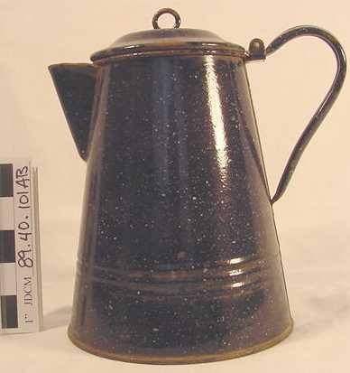 Blue Enamel Coffee Pot With Li