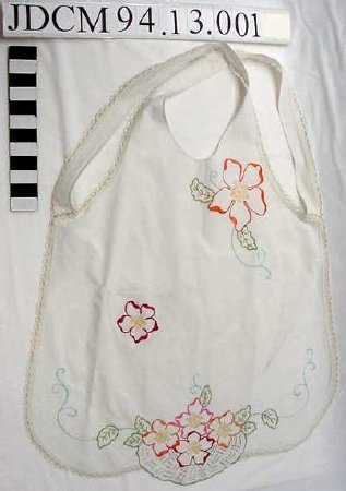 White Cotton Embroidered Apron