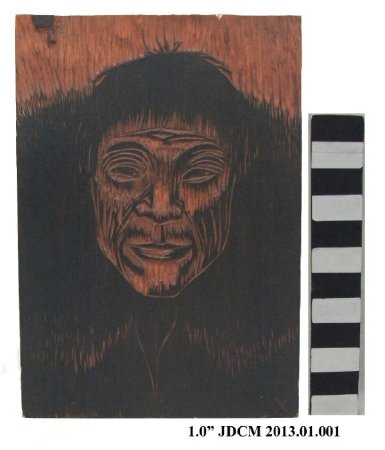 Eskimo Face Wood Cut by DeArmond