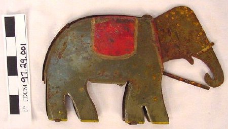 Painted Metal Elephant Toy