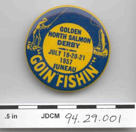 1957 Salmon Derby Button