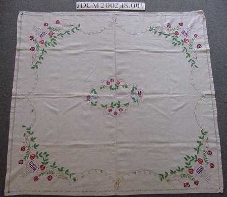 Linen Tablecloth w/ Embroidery