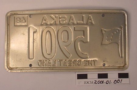 Alaska Auto License Plate 1968