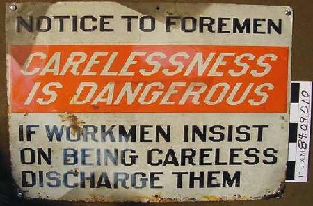 Carelessness Safety Sign