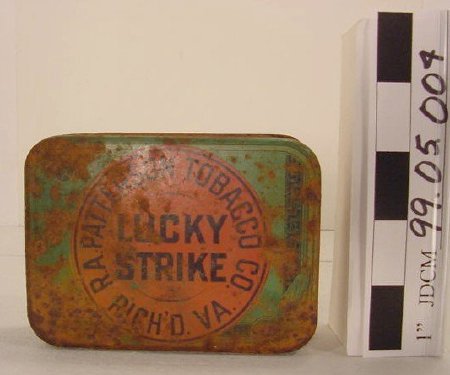 Lucky Strike Tobacco Can