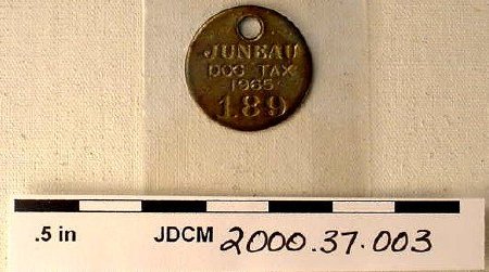 1965 Juneau Dog License, Round
