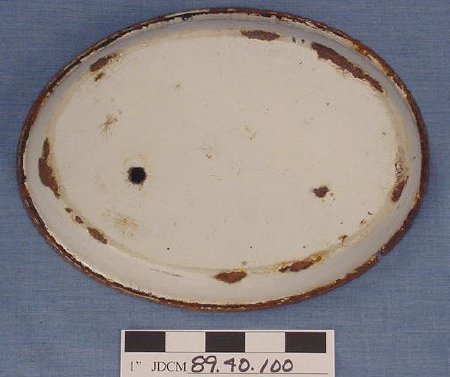 Med. Sized Oval White Enamel P