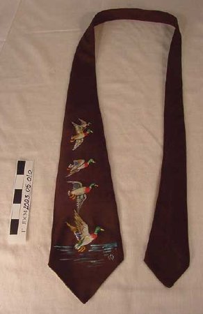 Brown Men's Necktie w/ Hand Pa