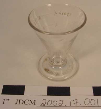 Small Glass Cup W/ Raised J.W.
