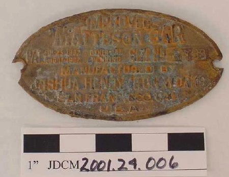 Small  Oval Mine Car Plaque