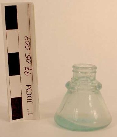 Small Conical Aqua Ink Bottle