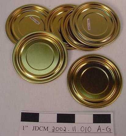 Brass-colored Canning Lids wit