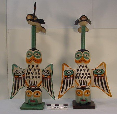 Two Model Totem Poles, c. 1950