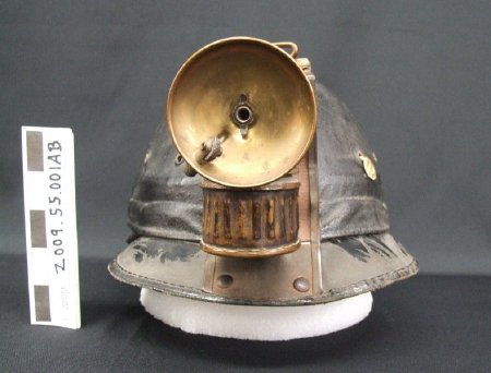 Canvas Hard Hat with Carbide Lamp
