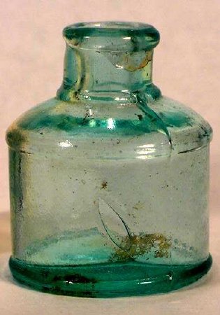 Small Round Aqua Ink Bottle