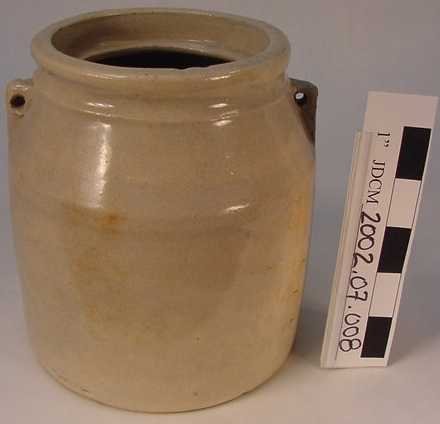 Gray Crockery Jar, Glazed with