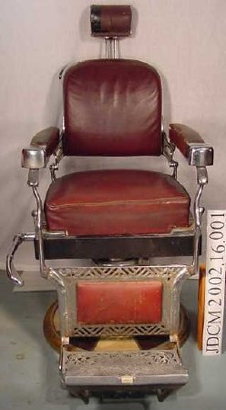 Koken Barber Chair in Red, Whi