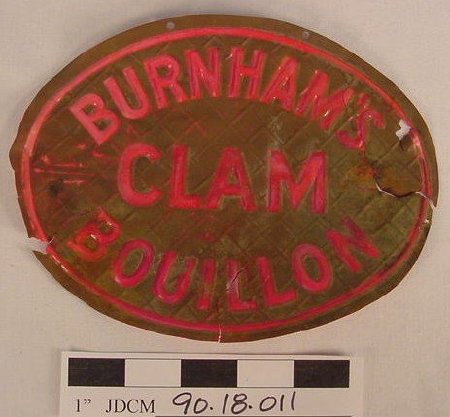 Burnham's Clam Bouillon Label