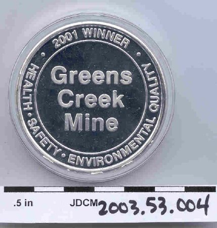 Greens Creek Mine Safety Medal