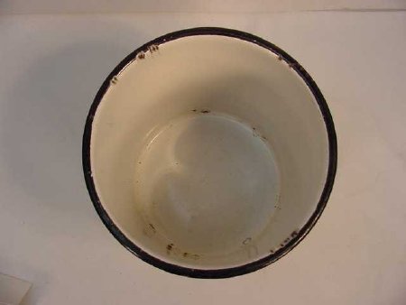 White Enameled Metal Pot with
