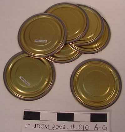 Brass-colored Canning Lids wit