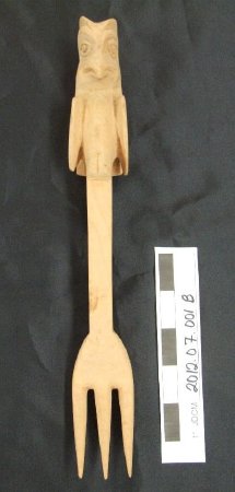 Carved, Wooden Salad Serving Fork