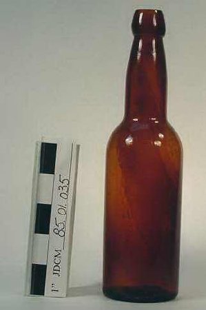 Lt. Amber Blob Top Beer Bottle