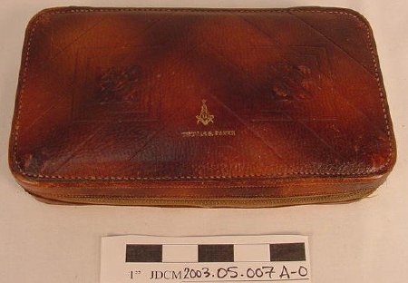 Zippered Brown Leather Masonic