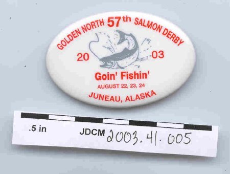 Oval 2003 Salmon Derby Pin Bac