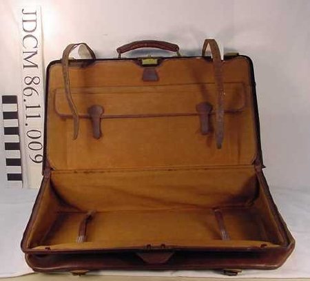 Brown Leather Expandable Suitc