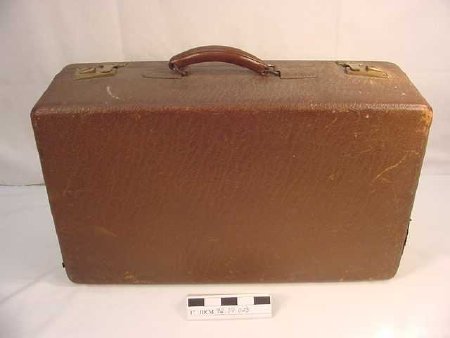 Mongramed Brown Suitcase W/ La