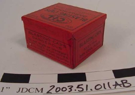 Red Metal Blasting Caps Box