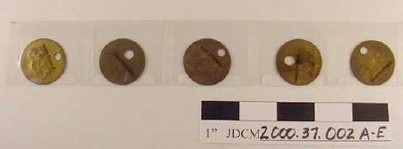 AG Miners' Tags, Round Brass