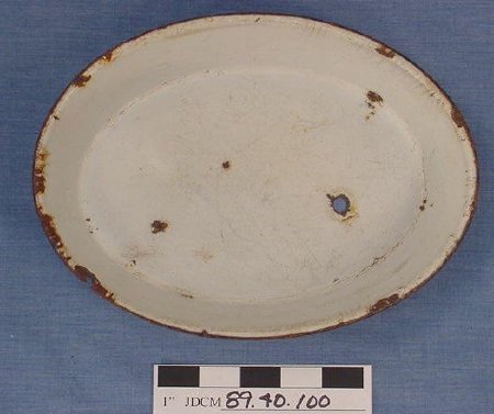 Med. Sized Oval White Enamel P