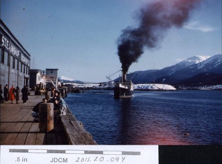 Alaska Steamship Baranoff Arriving in Juneau 1954