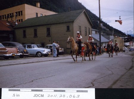 Statehood Parade July 4, 1959 Juneau Main St. Contra Costa Posse from Calif