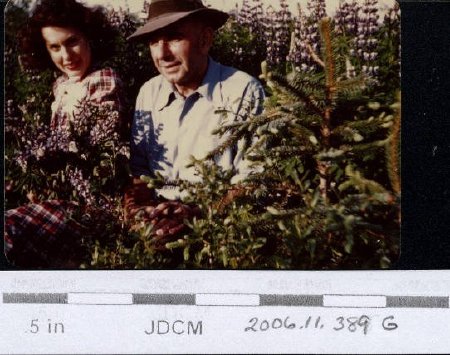Bertha Hoff & Bill Fromholz in flowers 1949