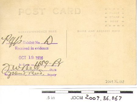Plff's Exhibit No. D Received in evidence OCT 19 1916 back
