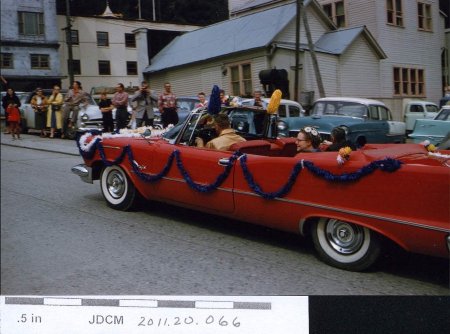 Statehood Parade July 4, 1959 Juneau Main St Gov. Bill Egan & Neva Egan