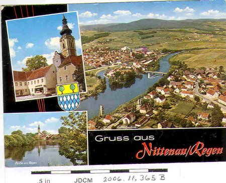 Gruss aus NittenauRegen Germany postcard 1975