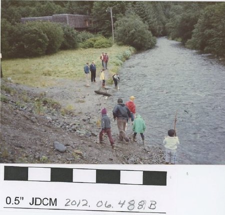 Children along Salmon Creek