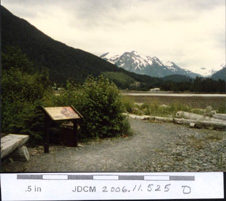 Sitka National Monument shoreline and sign 1988