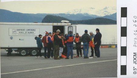 Juneau Amateur Radio Club members with race coordinator, Wendie Marriott