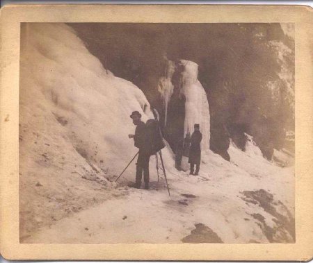 Photographer and man with snow