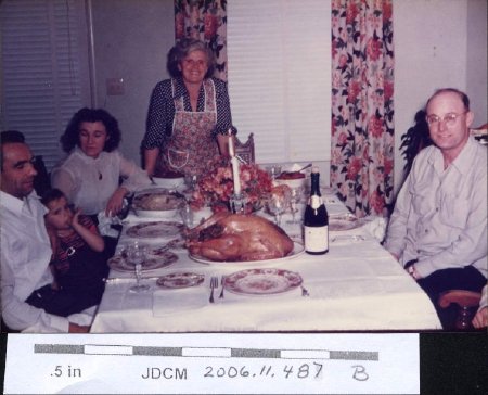 Nov. 1951 Thanksgiving at Fanny's Cupertino home with Carl