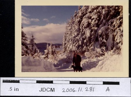 Carl Jensen & dog winter 1971