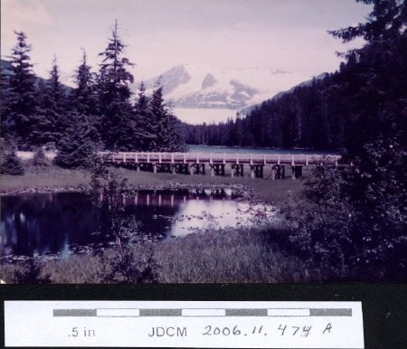 1948-49 Auke Lake bridge before the new road was built
