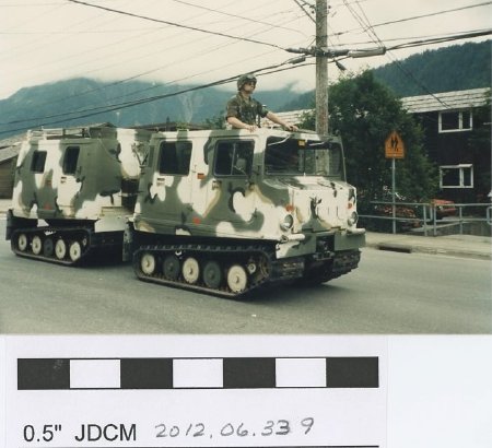Parade in Douglas with military vehicle
